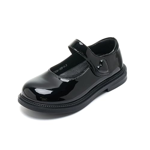 PPXID Mädchen Mary Jane Halbschuhe Taufschuhe Blumenmädchen Schuhe Prinzessin Ballerinas,Schwarz B,34 EU von PPXID