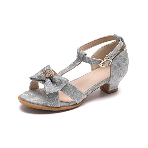 PPXID Mädchen Sandalen Prinzessin Kleidschuhe Glitzer Sommerschuhe,Silber,33 EU von PPXID