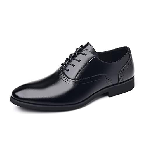 PPXID Schnürhalbschuhe Herren Businessschuhe Klassiker Anzugschuhe,Herstellergröße 245,Schwarz,39 EU von PPXID