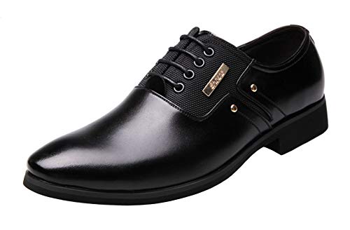 PPXID Schnürhalbschuhe Herren Businessschuhe Klassiker Oxfords Anzugschuhe, Schwarz, 39 EU von PPXID