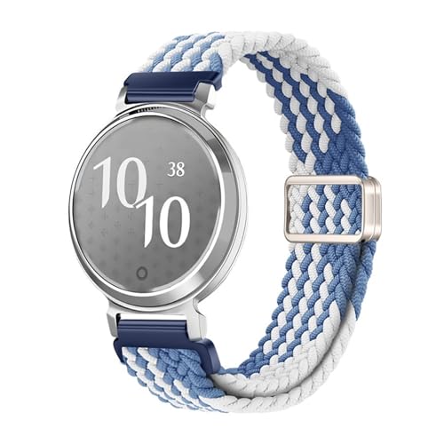 14 mm breites, verschiebbares Nylon-Gewebearmband for Garmin Lily 2 Damen-Uhrenarmband(07 Z pattern blue and white) von PPzsyxx