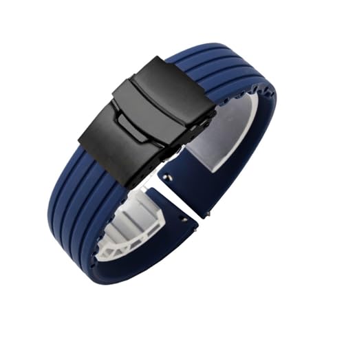 18 mm 20 mm 22 mm 24 mm Silikon-Uhrenarmbänder mit Schnellverschluss for Samsung 7/6/5/4 40 mm 44 mm 6classic 43 mm 47 mm Sportarmbänder(Midnight Blue Black,20mm) von PPzsyxx