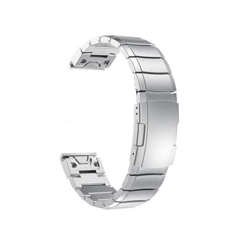 20 22 26 mm Edelstahlarmband for Garmin Fenix ​​8 6X Pro/6X/5X/5X Plus/7X Armband for Tactix 7/Fenix ​​7S/6S/5S Armband(Silver,26mm(Fenix 8 51mm)) von PPzsyxx