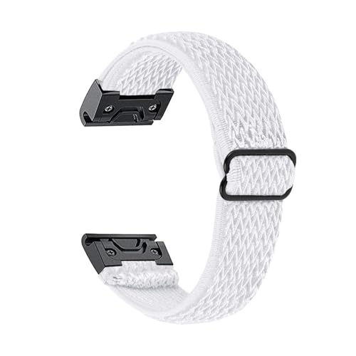 20 mm elastisches Nylonarmband for Garmin Fenix ​​7S 6S Pro 5S Plus, gewebte Sportuhrenarmband-Schlaufe for Garmin Fenix ​​8 43 mm Verschluss(WHITE,20mm Fenix 6S Pro) von PPzsyxx