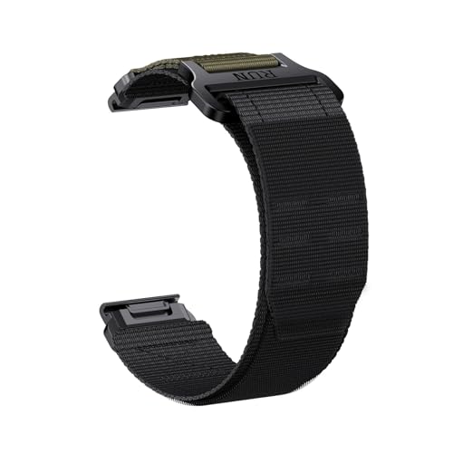 22/26mm Nylon QuickFi Band for Garmin Fenix ​​8 7 7X 6 6X Pro 5 5X Plus MARQ Serie/Tavtix 7pro Ersetzen Armband Correa Zubehör(Black Army Green,22mm(MARQ series)) von PPzsyxx