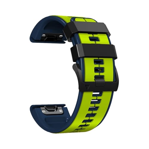 22/26mm Uhrenarmbänder for Garmin Fenix ​​8 7 7X 6 6X Pro 5 5X Plus 3HR 935 Silikon Band quick Release Blumenarmband-weinlese Zubehör(Lime Blue,26mm(Fenix 8 51mm)) von PPzsyxx