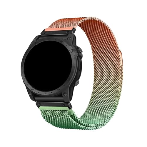 22 26 mm Milanese Quick Fit Uhrenarmband mit Metallarmband for Garmin Fenix8 7 7XPro Fenix ​​6 Fenix ​​5 EPIX 2(Orange Green,22mm(Fenix 8 47mm)) von PPzsyxx