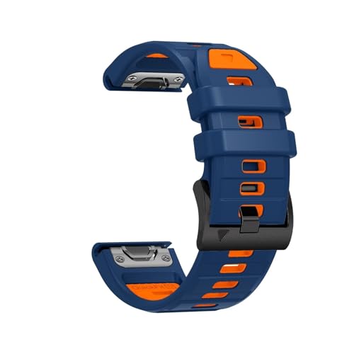 22 26 mm Quick-Fit-Silikonarmband, geeignet for Garmin Enduro/Fenix ​​8 E 47 mm/8 51 mm/5 5X/6 6X/7 7X. Zweifarbiges Armband(Royal blue orange,22mm(Fenix 8 47mm)) von PPzsyxx