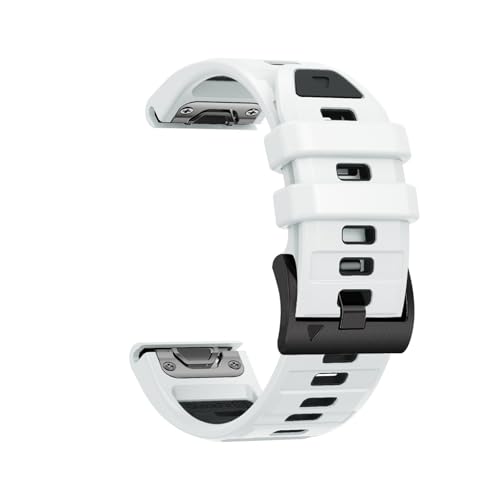 22 26 mm Quick-Fit-Silikonarmband, geeignet for Garmin Enduro/Fenix ​​8 E 47 mm/8 51 mm/5 5X/6 6X/7 7X. Zweifarbiges Armband(White black,22mm(Fenix 8 47mm)) von PPzsyxx