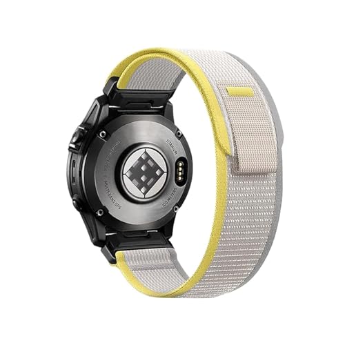 22 26mm QuickFit Nylon-Gewebeband for Garmin Fenix ​​8 47/51mm 7 7X 6 6X Pro 5X Plus Enduro 3 Atmungsaktives Sportarmband Zubehör(Beige,26MM) von PPzsyxx