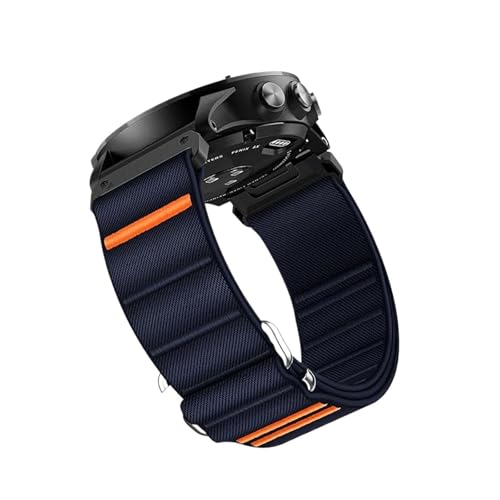 22 26mm QuickFit Nylon-Sportarmband for Garmin Fenix ​​8 47/51mm 7 7X 6 6X Pro 5X Plus Enduro 3 Atmungsaktives Armband Zubehör(Deep blue,26mm(Fenix 7X 6X 5X)) von PPzsyxx