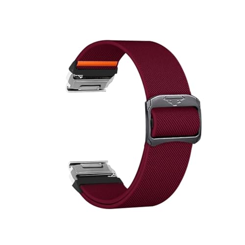 22 mm 26 mm Nylon-Quick-Fit-Armband for Garmin Fenix ​​7X 8X 8 7 Pro 6X 6 5X Tactix 8 7 Forerunner 965 955 Uhrenzubehör Zubehör(Wine Red-S,22mm) von PPzsyxx