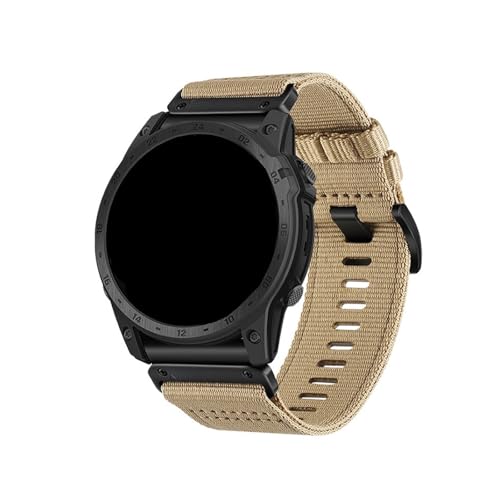 22 mm 26 mm Nylon-Quick-Fit-Armband for Garmin Tactix7pro Fenix ​​7X 8 7 Pro Fenix ​​6X 6 5X 5Plus Uhrenzubehör(Khaki,22mm(Fenix8 47mm)) von PPzsyxx