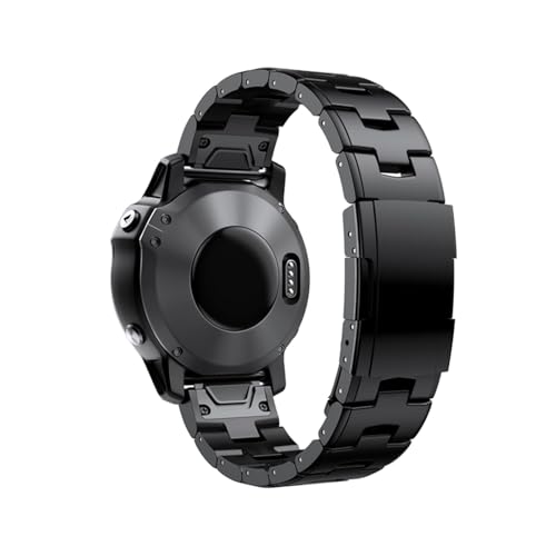22 mm 26 mm Quick Fit Uhrenarmband aus Titanmetall for Garmin Fenix ​​7X 7 Solar / 6 Pro / 5 Plus/Instinct/Epix Gen2(Black,26mm Fenix6X 6XPro) von PPzsyxx