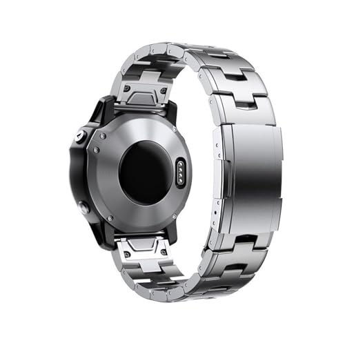 22 mm 26 mm Quick Fit Uhrenarmband aus Titanmetall for Garmin Fenix ​​7X 7 Solar / 6 Pro / 5 Plus/Instinct/Epix Gen2(Silver,Instinct 1 2) von PPzsyxx