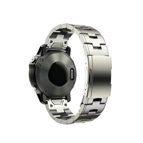 22 mm 26 mm Quick Fit Uhrenarmband aus Titanmetall for Garmin Fenix ​​7X 7 Solar / 6 Pro / 5 Plus/Instinct/Epix Gen2(Titanium color,22mm) von PPzsyxx