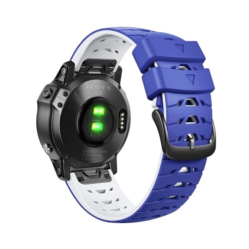 22 mm Silikon-Schnellverschlussarmband for Garmin Fenix8 47 mm Fenix ​​7 Instinct 2 Fenix6 Pro GPS Forerunner 945 MARQ-Serie(Blue white,For Fenix8 47mm) von PPzsyxx