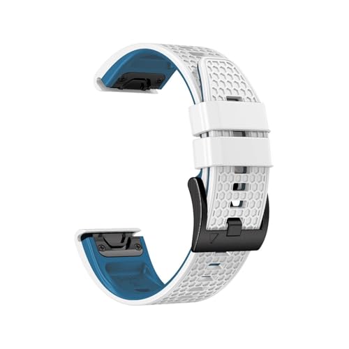 22MM 26MM Schnellverschlussarmband for Garmin Fenix8 E 7/7s/7x Silikonarmband for Fenix5X/5X Plus Instinct2 Uhrenarmband(White and blue,26mm(Fenix 8 51mm)) von PPzsyxx