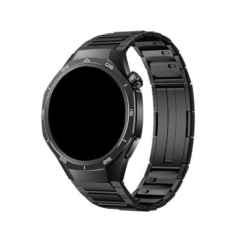 22mm Edelstahlarmband for Huawei Watch GT5 GT4 GT3 2e 46mm Herren-Metallgliederarmband for HUAWEI GT 5Pro 3/4Pro Band Zubehör(Black,22mm) von PPzsyxx