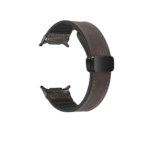 Armband for Samsung Galaxy Watch 7 Ultra 47 mm Armband Herren Silikon Lederarmband Ultra 7 47 mm Quick Fit Correa(Coffee) von PPzsyxx