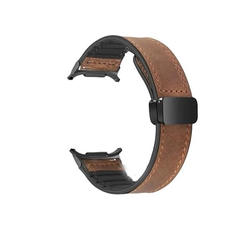 Armband for Samsung Galaxy Watch 7 Ultra 47 mm Armband Herren Silikon Lederarmband Ultra 7 47 mm Quick Fit Correa(Darkbrown) von PPzsyxx