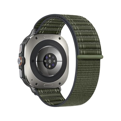 Atmungsaktives Nylonarmband for Samsung Galaxy Watch 7 Ultra 47mm Armband for GALAXY Ultra2 (2025) Sportarmband Zubehör(Army Green,For Watch Ultra 47mm) von PPzsyxx