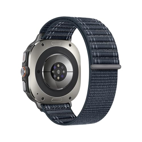 Atmungsaktives Nylonarmband for Samsung Galaxy Watch 7 Ultra 47mm Armband for GALAXY Ultra2 (2025) Sportarmband Zubehör(Deep Blue,47mm) von PPzsyxx
