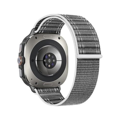 Atmungsaktives Nylonarmband for Samsung Galaxy Watch 7 Ultra 47mm Armband for GALAXY Ultra2 (2025) Sportarmband Zubehör(Grey,For Watch Ultra 47mm) von PPzsyxx