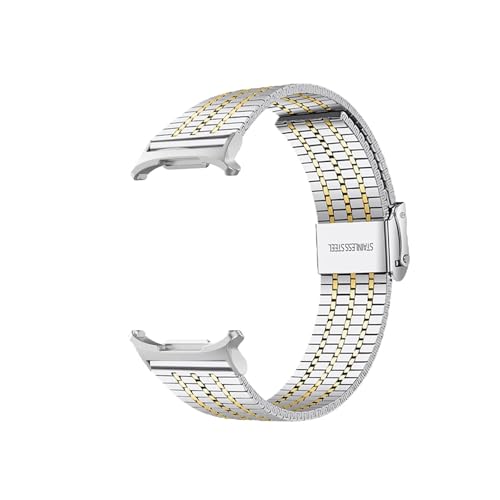 Business-Metall-Uhrenarmband for Samsung Galaxy Watch 7 Ultra 47 MM Armband Ersatzuhr for GALAXY ULTRA Edelstahlband(Silver Gold) von PPzsyxx