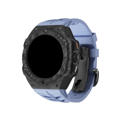 Carbonfaser-Modifikationskit for Samsung Galaxy Watch 7 Ultra 47mm Fluorkautschukarmband for ULTRA No Gaps QuickFit-Armband Zubehör(Blue) von PPzsyxx