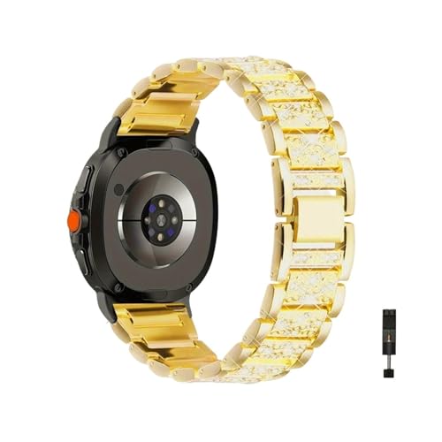 Damenmode-Armband for Samsung Galaxy Watch 8 Classic 46mm Ultra 47mm Metallband for Galaxy Watch8 40 44mm Armband Zubehör(Gold-S Connector,For Watch 8 Classic) von PPzsyxx