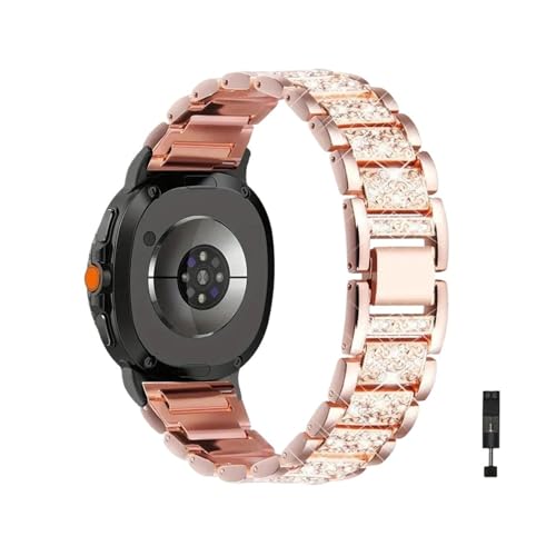 Damenmode-Armband for Samsung Galaxy Watch 8 Classic 46mm Ultra 47mm Metallband for Galaxy Watch8 40 44mm Armband Zubehör(Rose Gold-S Connector,For Watch 8 Classic) von PPzsyxx