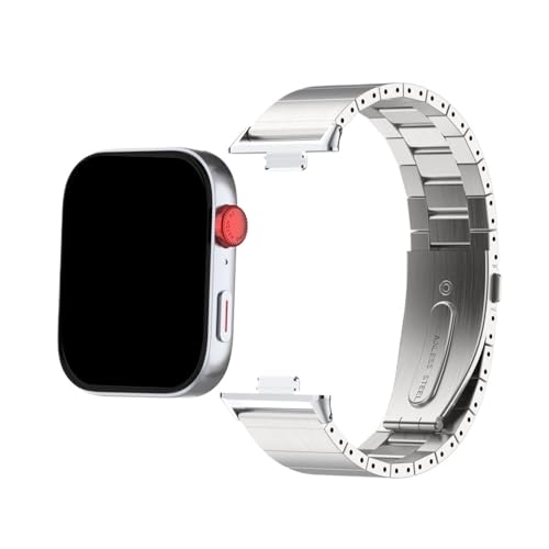 Edelstahl-Uhrengehäuse-Armband for Huawei Watch Fit3 Fit4 Fit4Pro Schutzhülle Armband Gürtel Zubehör(Silver,For Fit4pro+case) von PPzsyxx