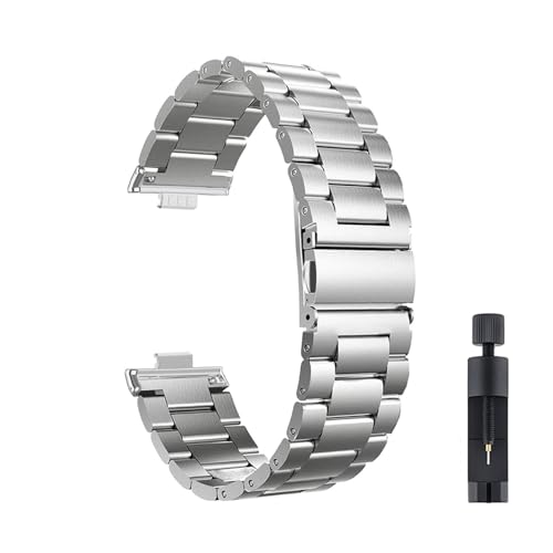 Edelstahlarmband for Huawei Watch Fit 3 4 4Pro Armband Correa Männer Frauen Metallarmband Zubehör(Silver,For Hua wei Fit 4 Pro) von PPzsyxx