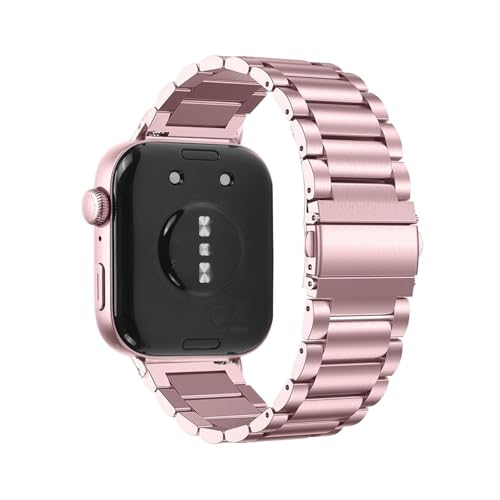 Edelstahlarmband for Huawei Watch Fit3 Fit4 Fit4Pro, verstellbares Armband for HUAWEI Fit 4 4Pro, Ersatzarmband Zubehör(Rose pink,For fit 4 pro) von PPzsyxx