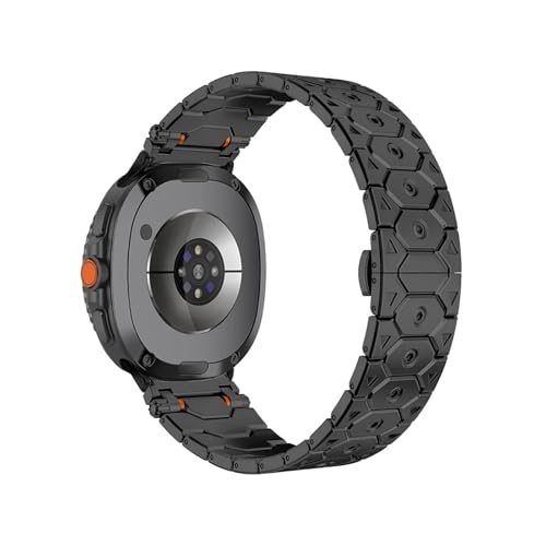 Edelstahlarmband for Samsung Galaxy Watch 8Classic 46mm 8 40mm 44mm Armbänder for Watch Ultra 47mm Band Zubehör(Black,For Galaxy 8Classic 46mm) von PPzsyxx