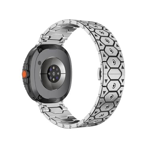 Edelstahlarmband for Samsung Galaxy Watch 8Classic 46mm 8 40mm 44mm Armbänder for Watch Ultra 47mm Band Zubehör(Silver black,For Galaxy 7 Ultra 47mm) von PPzsyxx