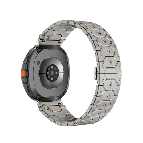 Edelstahlarmband for Samsung Galaxy Watch 8Classic 46mm 8 40mm 44mm Armbänder for Watch Ultra 47mm Band Zubehör(Titanium,For Galaxy 7 Ultra 47mm) von PPzsyxx