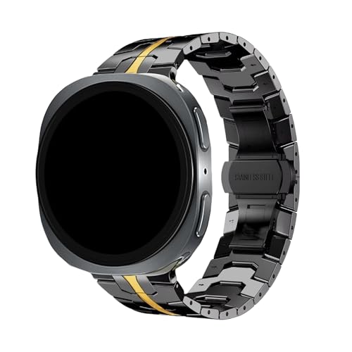 Edelstahlband for Samsung Galaxy Watch 8 40mm 44mm Einteiliges Metallband Correa for Galaxy 8Classic-Armband Zubehör(Black Gold,For Watch 8 44mm) von PPzsyxx