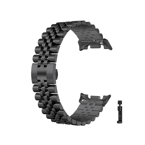 Edelstahlband for Samsung Galaxy Watch8 8Classic 40 44 46 mm Metallarmband for Watch Ultra/Ultra2 2025 Herrenarmband Zubehör(Black,For Watch Ultra 47mm) von PPzsyxx
