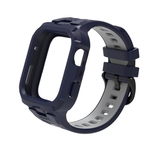 Einteiliges weiches Sportarmbandgehäuse aus Silikon das for Huawei Watch Fit 4/4Pro-Armband, ersetzt atmungsaktives Silikonarmband Zubehör(Midnight blue gray,For fit 4) von PPzsyxx