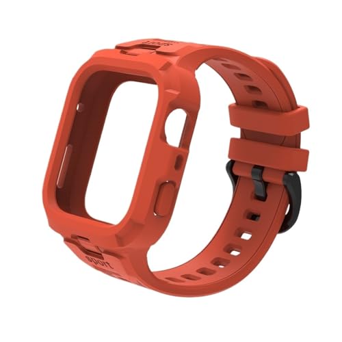 Einteiliges weiches Sportarmbandgehäuse aus Silikon das for Huawei Watch Fit 4/4Pro-Armband, ersetzt atmungsaktives Silikonarmband Zubehör(Orange,For fit 4) von PPzsyxx
