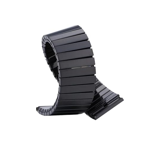 Elastisches Edelstahlarmband 18 mm 20 mm 22 mm Metall-Erweiterungsarmband for Huawei GT2 GT3 GT4 for Samsung Galaxy 3 4 5 6 5pro 4 6 klassisches Uhrenarmband(Black,22MM) von PPzsyxx