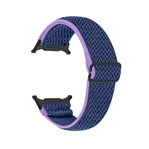 Elastisches Nylonarmband for Samsung Galaxy Watch 8 40mm 44mm Armband for GALAXY Watch 8classic 46mm ersetztes Sportarmband Zubehör(Black Purple blue,For Watch8 44mm) von PPzsyxx