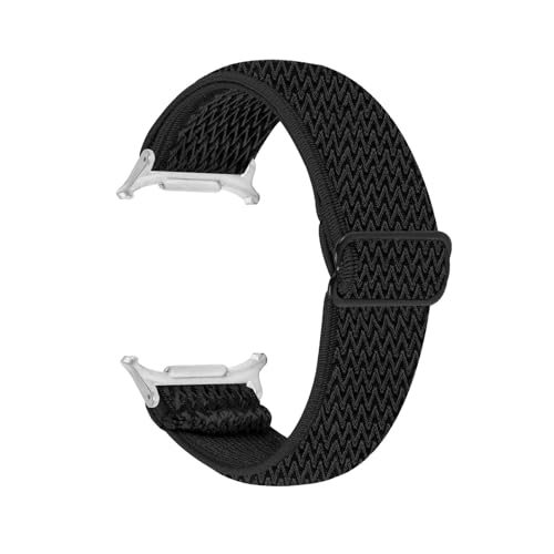 Elastisches Nylonarmband for Samsung Galaxy Watch 8 40mm 44mm Armband for GALAXY Watch 8classic 46mm ersetztes Sportarmband Zubehör(Silver Black,For Watch8 Classic) von PPzsyxx