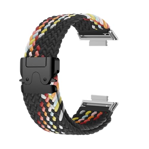 Elastisches geflochtenes Nylon-Schlaufenband for Huawei Watch Fit 4/3 Armband for Huawei Fit 4 Pro Männer Frauen Ersatzarmband Zubehör(BRainbowS,For Fit 3) von PPzsyxx