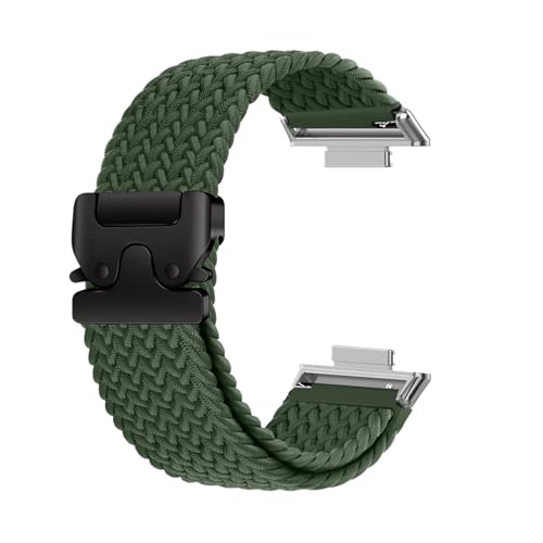 Elastisches geflochtenes Nylon-Schlaufenband for Huawei Watch Fit 4/3 Armband for Huawei Fit 4 Pro Männer Frauen Ersatzarmband Zubehör(OliveS,For Fit 4/4 Pro) von PPzsyxx