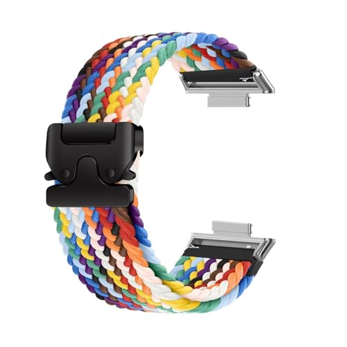 Elastisches geflochtenes Nylon-Schlaufenband for Huawei Watch Fit 4/3 Armband for Huawei Fit 4 Pro Männer Frauen Ersatzarmband Zubehör(SevenS,For Fit 3) von PPzsyxx