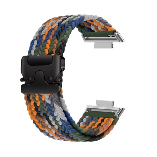Elastisches geflochtenes Solo Loop-Armband aus Nylon for Huawei Watch Fit 4 Pro/4/3, Herren und Damen, Ersatzarmband Zubehör(McSevenS,For Fit 3) von PPzsyxx