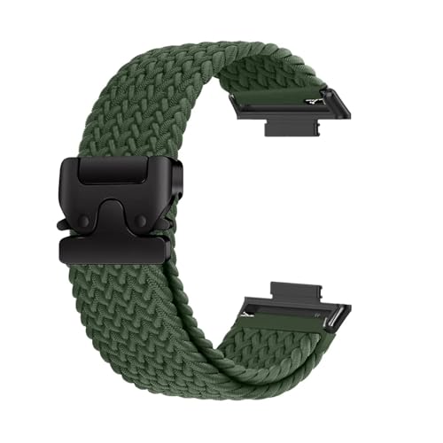 Elastisches geflochtenes Solo Loop-Armband aus Nylon for Huawei Watch Fit 4 Pro/4/3, Herren und Damen, Ersatzarmband Zubehör(OliveB,For Fit 4/4 Pro) von PPzsyxx